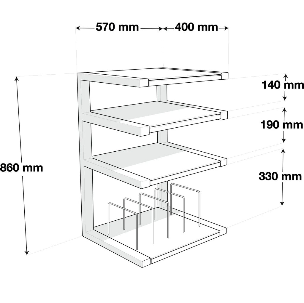NorStone Esse HiFi Vinyl – HiFi-Rack mit Schallplattenfach