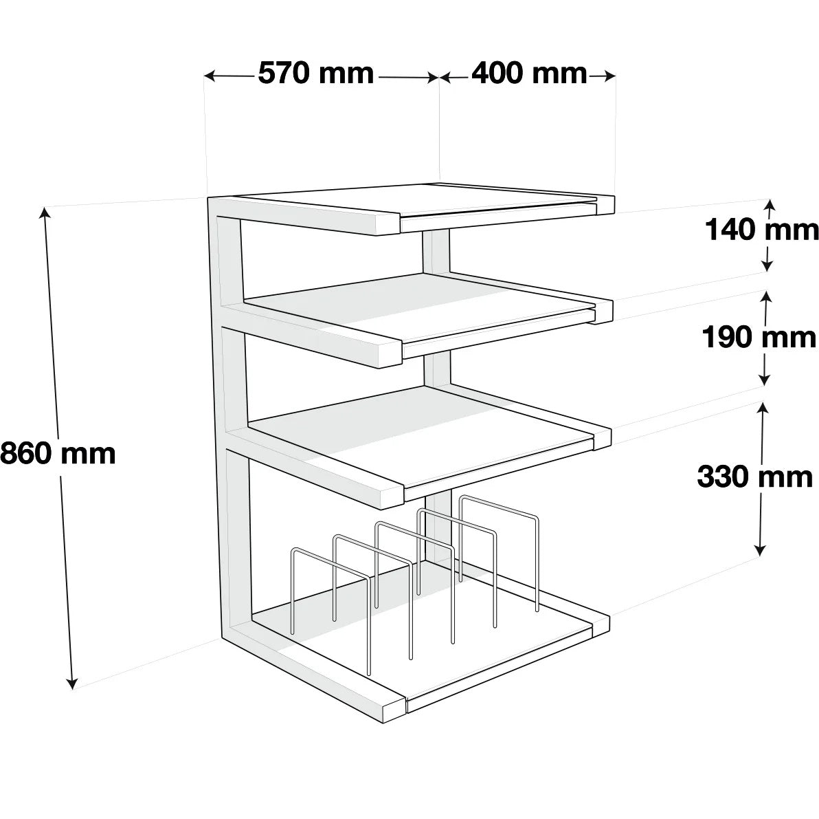 NorStone Esse HiFi Vinyl – HiFi-Rack mit Schallplattenfach