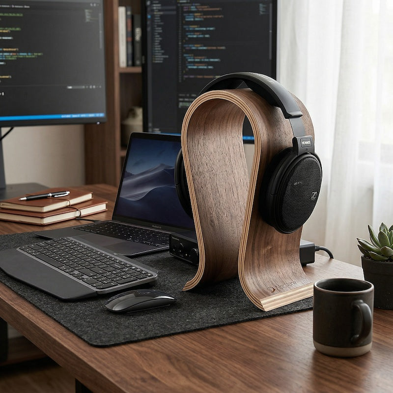 NorStone Headphone Stand – Kopfhörerständer aus Walnussholz